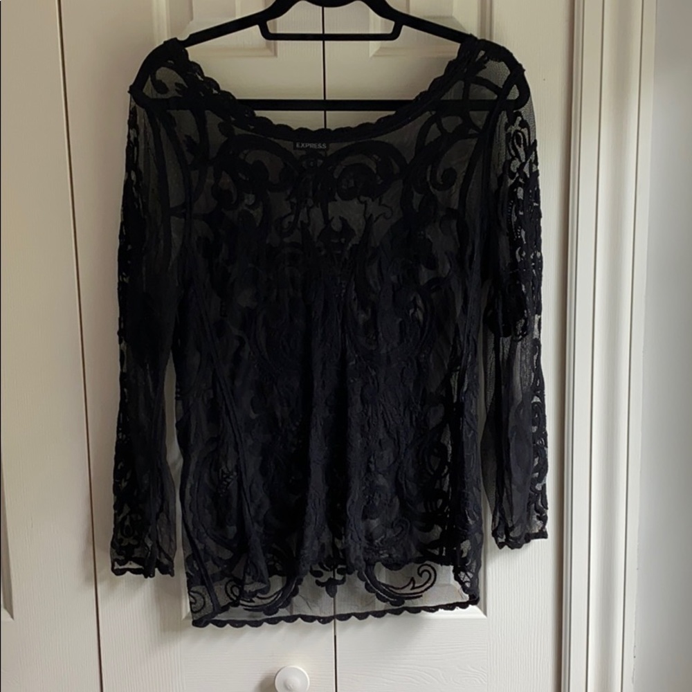 Express black lace top